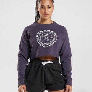 Gymshark Legacy Cropped Sweater in Rich Purple